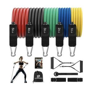 U-Powex Resistance Bands Up to 150lbs CrossFit Exercise 11 Piece Set NIB